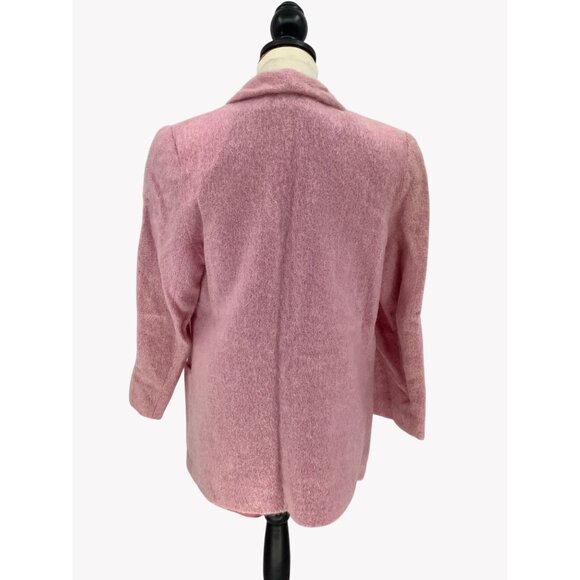 Vintage 60s Emily Wetherby Pink Mohair Double-Breasted Womens Blazer Size 10 - Picture 3 of 6